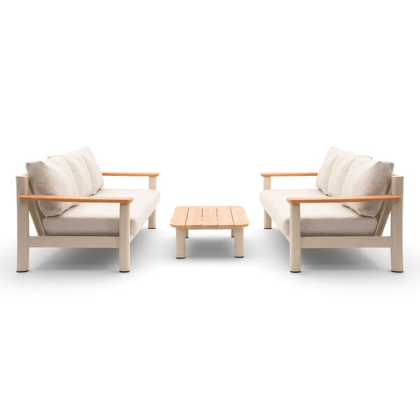Sicily Sofa Set With 2 x 3 Seat Sofas - Latte Frame/Latte Cushions