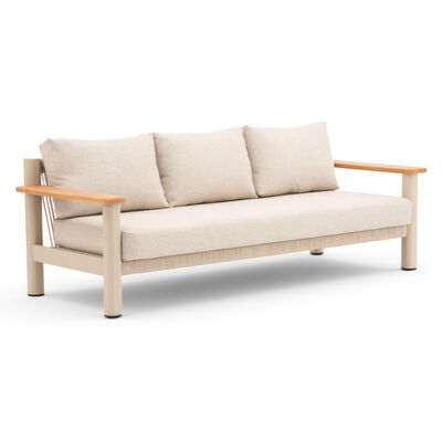 Sicily Sofa Set With 2 x 3 Seat Sofas - Latte Frame/Latte Cushions