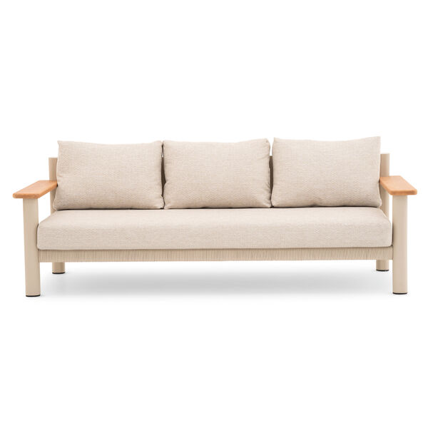 Sicily Sofa Set With 2 x 3 Seat Sofas - Latte Frame/Latte Cushions