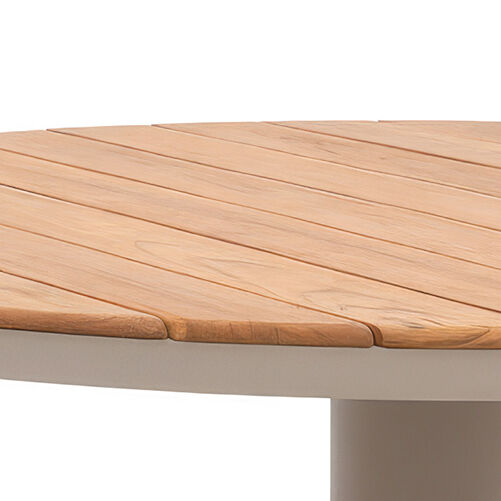 Sicily 6 Seat Round Table with Rope Chairs - Latte Frame/Latte Cushions