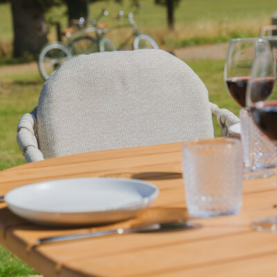 Sicily Rope Dining Chair 2 x - Latte Frame/Latte Cushions