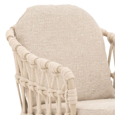 Sicily Rope Dining Chair 2 x - Latte Frame/Latte Cushions