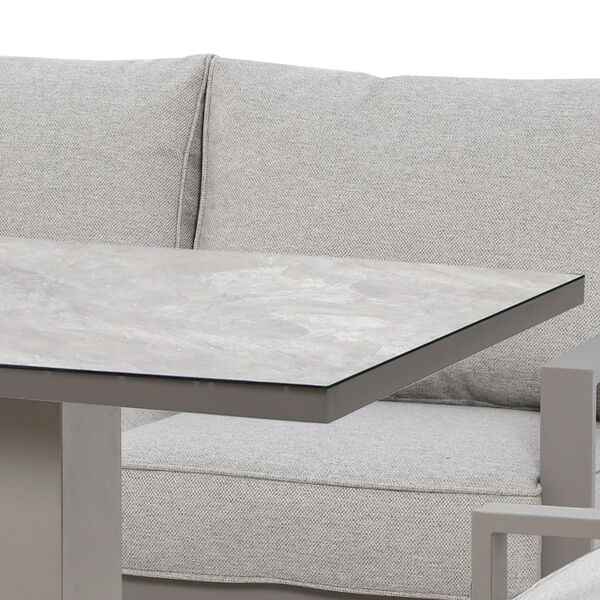 Montreal Large Corner Dining Set With Rectangular Rising Table - Cool Linen