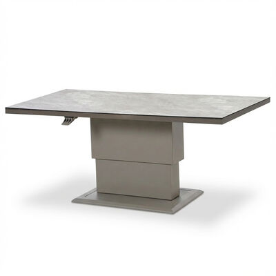 Montreal Large Corner Dining Set With Rectangular Rising Table - Cool Linen
