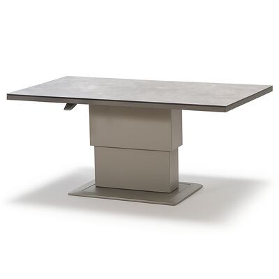 Montreal Large Corner Dining Set With Rectangular Rising Table - Cool Linen