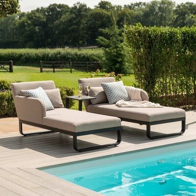 Maze - Outdoor Fabric Unity Double Sunlounger - Taupe product image