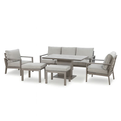 Montreal 3 Seat Sofa Set With Rising Table - Cool Linen
