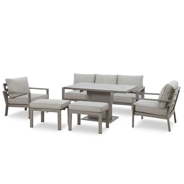 Montreal 3 Seat Sofa Set With Rising Table - Cool Linen