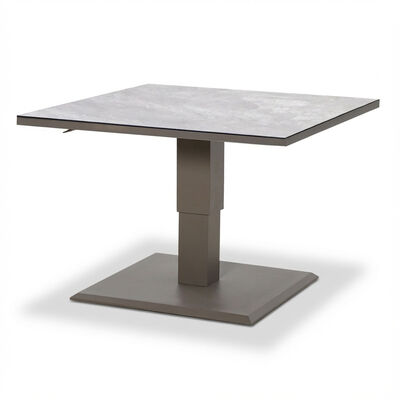 Montreal Small Corner Dining Set With Square Rising Table - Cool Linen