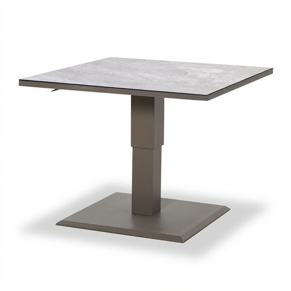 Montreal Small Corner Dining Set With Square Rising Table - Cool Linen