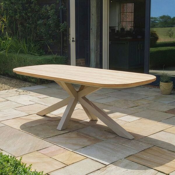 Sicily 6 Seat Rectangular Table - 210cm - Latte
