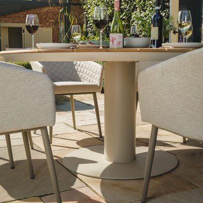 Sicily 160cm Round Table - Latte
