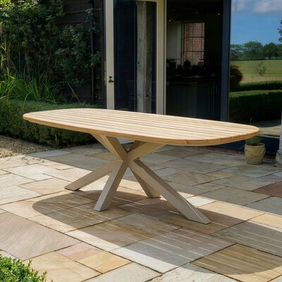Sicily 8 Seat Rectangular Table - 240 cm - Latte