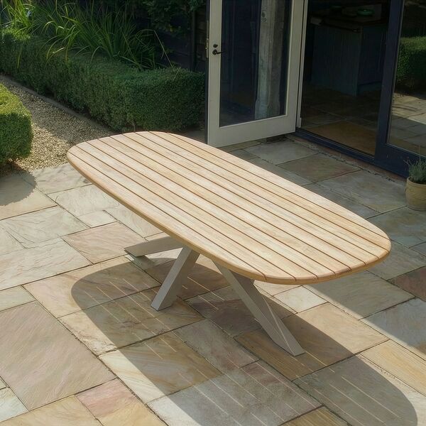 Sicily 8 Seat Rectangular Table - 240 cm - Latte