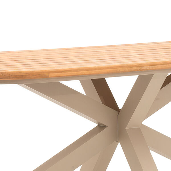 Sicily 6 Seat Rectangular Table with Rope Chairs - Cafe Frame-Latte Cushions