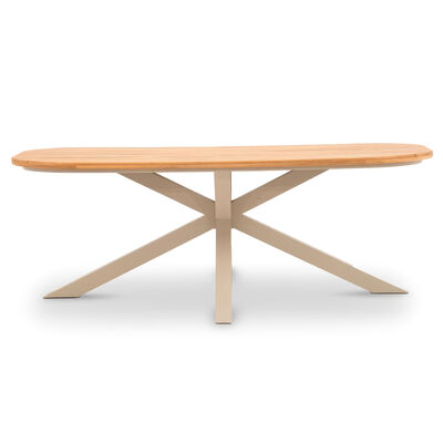 Sicily 6 Seat Rectangular Table with Rope Chairs - Cafe Frame-Latte Cushions