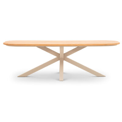 Sicily 8 Seat Rectangular Table with Rope Chairs - Latte Frame/Latte Cushions