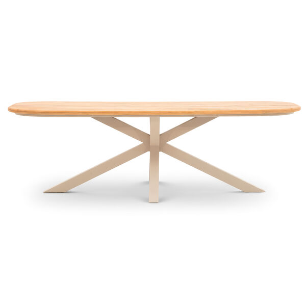 Sicily 8 Seat Rectangular Table with Rope Chairs - Latte Frame/Latte Cushions