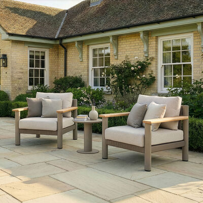 Sicily 2 Seat Lounge Set  - Cafe Frame-Latte Cushion