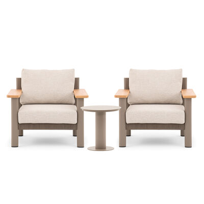 Sicily 2 Seat Lounge Set  - Cafe Frame-Latte Cushion