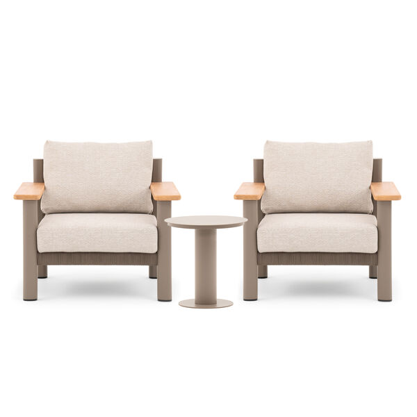 Sicily 2 Seat Lounge Set  - Cafe Frame-Latte Cushion