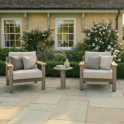 Sicily 2 Seat Lounge Set  - Cafe Frame-Latte Cushion