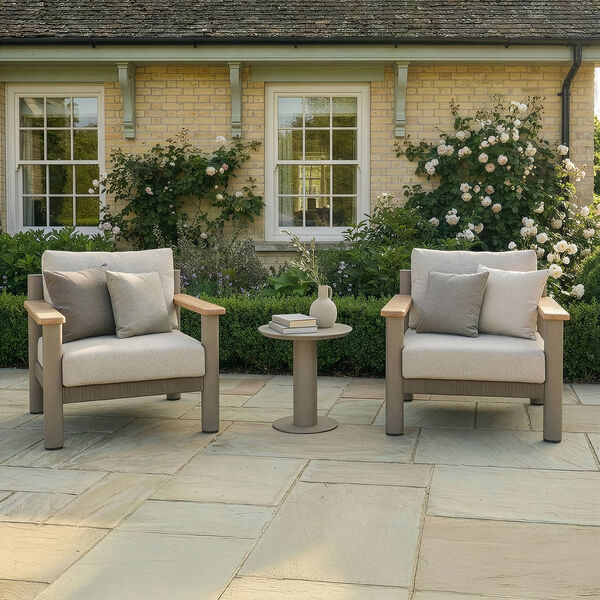 Sicily 2 Seat Lounge Set  - Cafe Frame-Latte Cushion