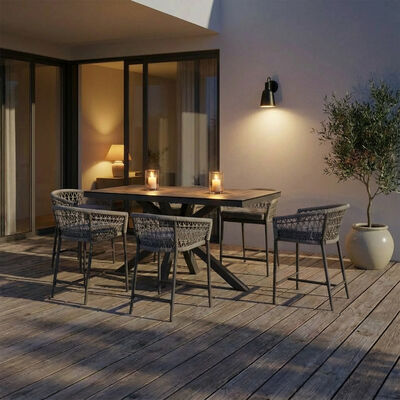 Monaco 6 Seat Low Bar Table - Cool Linen