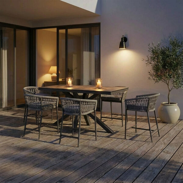 Monaco 6 Seat Low Bar Table - Cool Linen