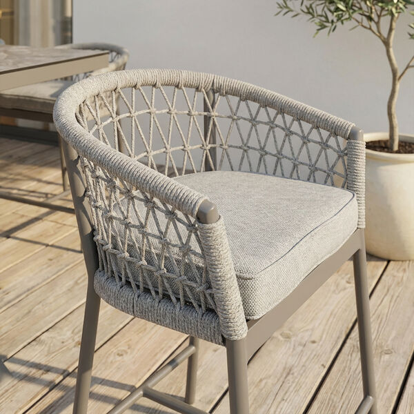 Monaco 6 Seat Low Bar Table - Cool Linen