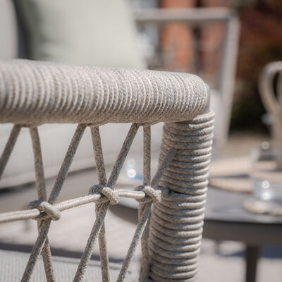 Monaco Square Corner Dining Set with Rising Table - Cool Linen