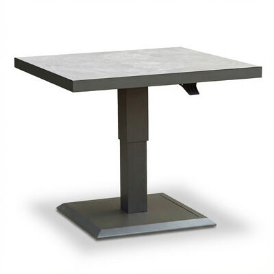 Monaco Square Corner Dining Set with Rising Table - Cool Linen