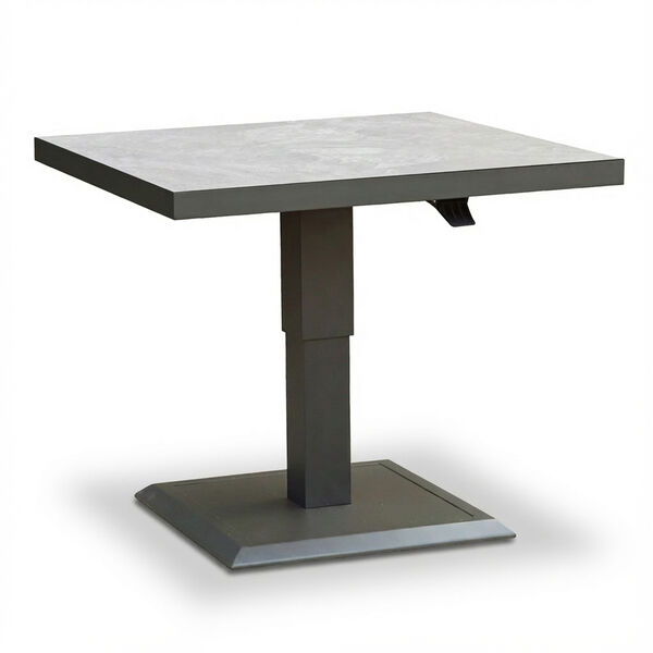 Monaco Square Corner Dining Set with Rising Table - Cool Linen