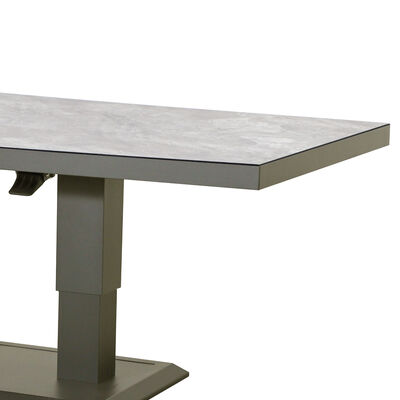Monaco Rectangular Corner Dining Set with Rising Table - Cool Linen