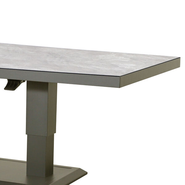 Monaco Rectangular Corner Dining Set with Rising Table - Cool Linen