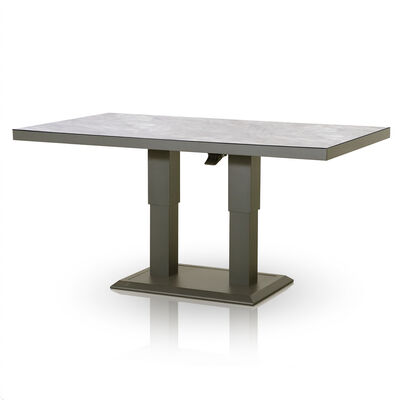 Monaco Rectangular Corner Dining Set with Rising Table - Cool Linen