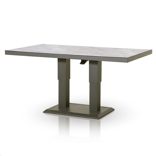 Monaco Rectangular Corner Dining Set with Rising Table - Cool Linen