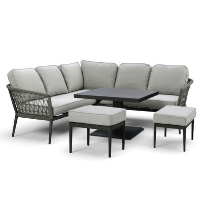 Monaco Square Corner Dining Set with Rising Table - Ivy Green