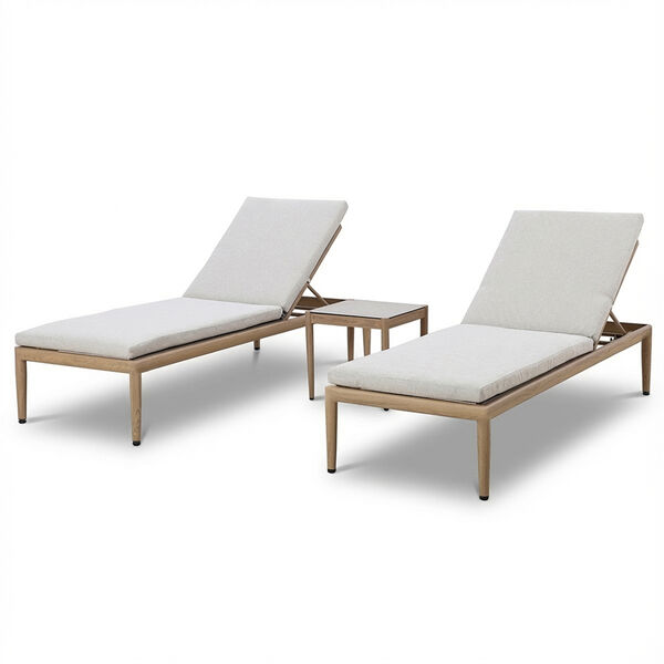 Burford Sunlounger Set with Side Table and SeasonSure Cushions-  Almond