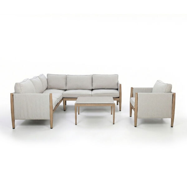 Burford Small Corner Sofa Set  with Arm Chair and SeasonSure Cushions - Almond