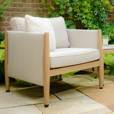 Burford Large Corner Sofa Set with Arm Chair and  SeasonSure Cushions - Almond