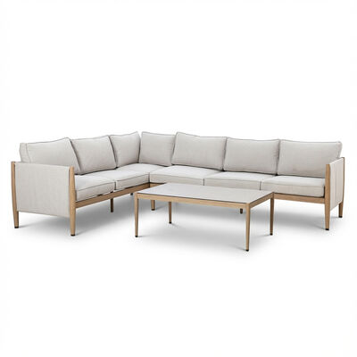 Burford Large Corner Sofa Set -with SeasonSure Cushions - Almond