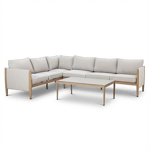 Burford Large Corner Sofa Set -with SeasonSure Cushions - Almond