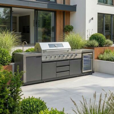 Maze Ember Linear Outdoor Kitchen Gas BBQ with Sink and Fridge