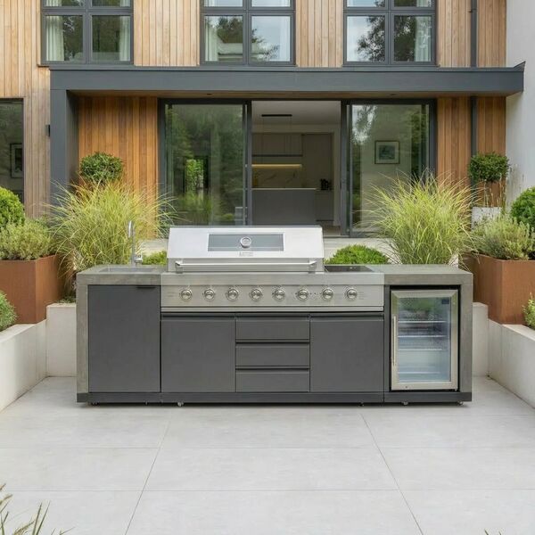 Maze Ember Linear Outdoor Kitchen Gas BBQ with Sink and Fridge