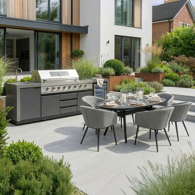 Maze Ember Linear Outdoor Kitchen Gas BBQ with Sink and Fridge