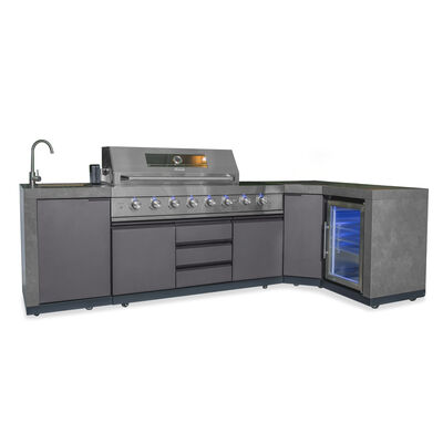 Maze Ember Outdoor Kitchen Corner Gas BBQ with Sink and Fridge