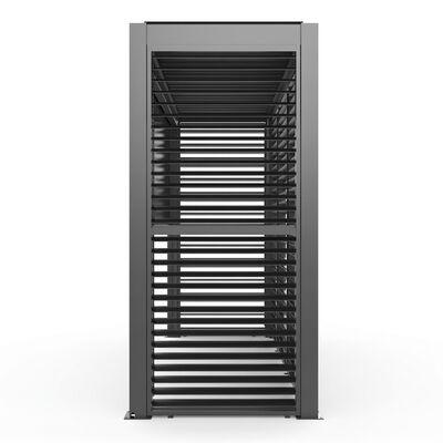 Como Free Standing BBQ Shelter with LED Lights - with Back Panel Side Louvre annd Blind- Grey
