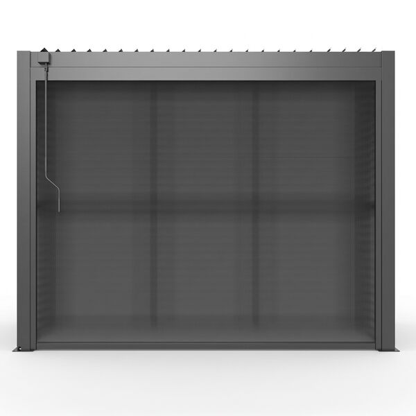 Como Free Standing BBQ Shelter with LED Lights - with Back Panel Side Louvre annd Blind- Grey