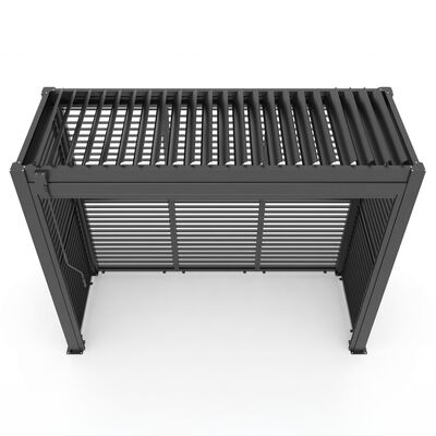 Como Free Standing BBQ Shelter with LED Lights - with Back Panel Side Louvre annd Blind- Grey